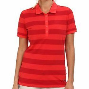 NWT Nike Women Bold Stripe Golf Polo Shirt Orange